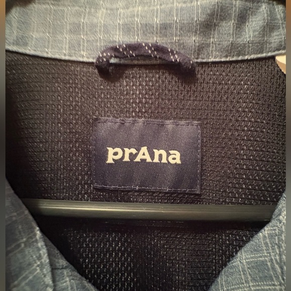 Prana “Garvan” S/S Perf. Sport Shirt - Mens M- Antique Blue Top - Picture 7 of 10